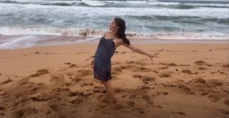 Sasha Rydlizky dancing on beach, Alison Cook Beatty Dance