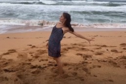 Sasha Rydlizky dancing on beach, Alison Cook Beatty Dance