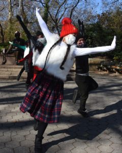 Carolina Rivera and other members of Alison Cook Beatty Dance perform "Winter Wonderland," a five-part dance work shot in Central Park. Photo by Russell Haydn